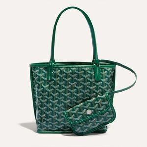 NEW GOYARD GOYARDINE GREEN ANJOU MINI TOTE